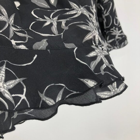 Zadig & Voltaire Dark Floral Remus Print Drop-Waist Silk  Long Sleeve Dress S - Picture 10 of 16